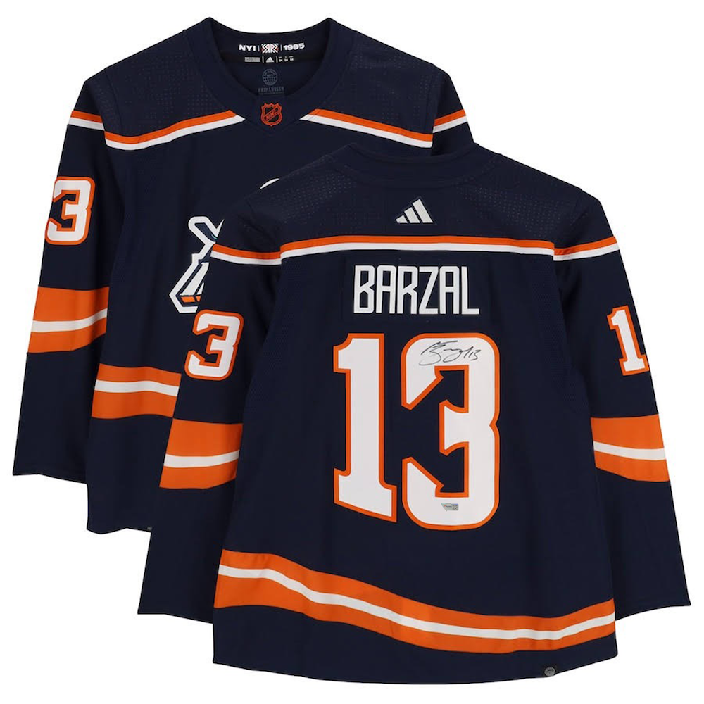 MATHEW BARZAL Autographed New York Islanders Authentic 2023 Reverse Retro Jersey Size 54 FANATICS