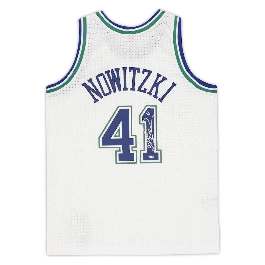 Dirk Nowitzki Autographed Dallas Mavericks 1998 White Nike Jersey Fanatics