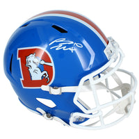 Bo Nix Autographed Denver Broncos 1975-96 Throwback Speed Full Size Helmet Beckett