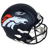 Bo Nix Autographed Denver Broncos 2024 Speed Full Size Helmet Beckett Witnessed