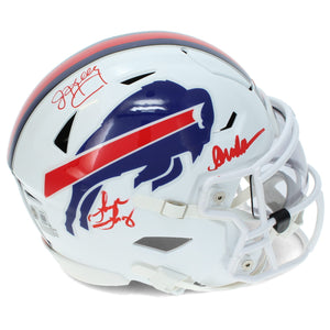 Jim Kelly/Andre Reed/Thurman Thomas Triple Autographed Buffalo Bills Speedflex Midi Helmet Beckett