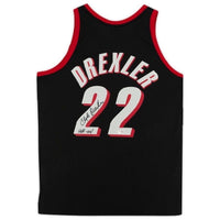 CLYDE DREXLER Autographed "HOF '04" Portland Trail Blazers Black Jersey FANATICS