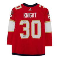 SPENCER KNIGHT Autographed Florida Panthers "NHL Debut 4/20/21" Authentic Jersey FANATICS