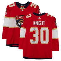 SPENCER KNIGHT Autographed Florida Panthers "NHL Debut 4/20/21" Authentic Jersey FANATICS