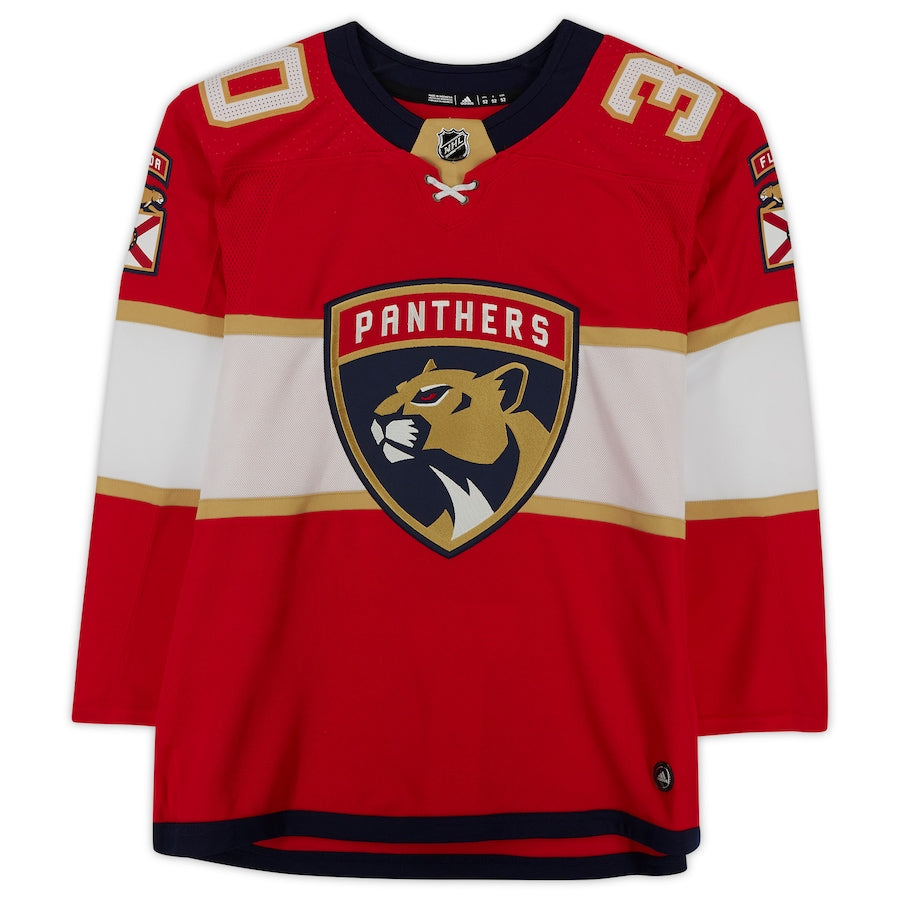 SPENCER KNIGHT Autographed Florida Panthers "NHL Debut 4/20/21" Authentic Jersey FANATICS