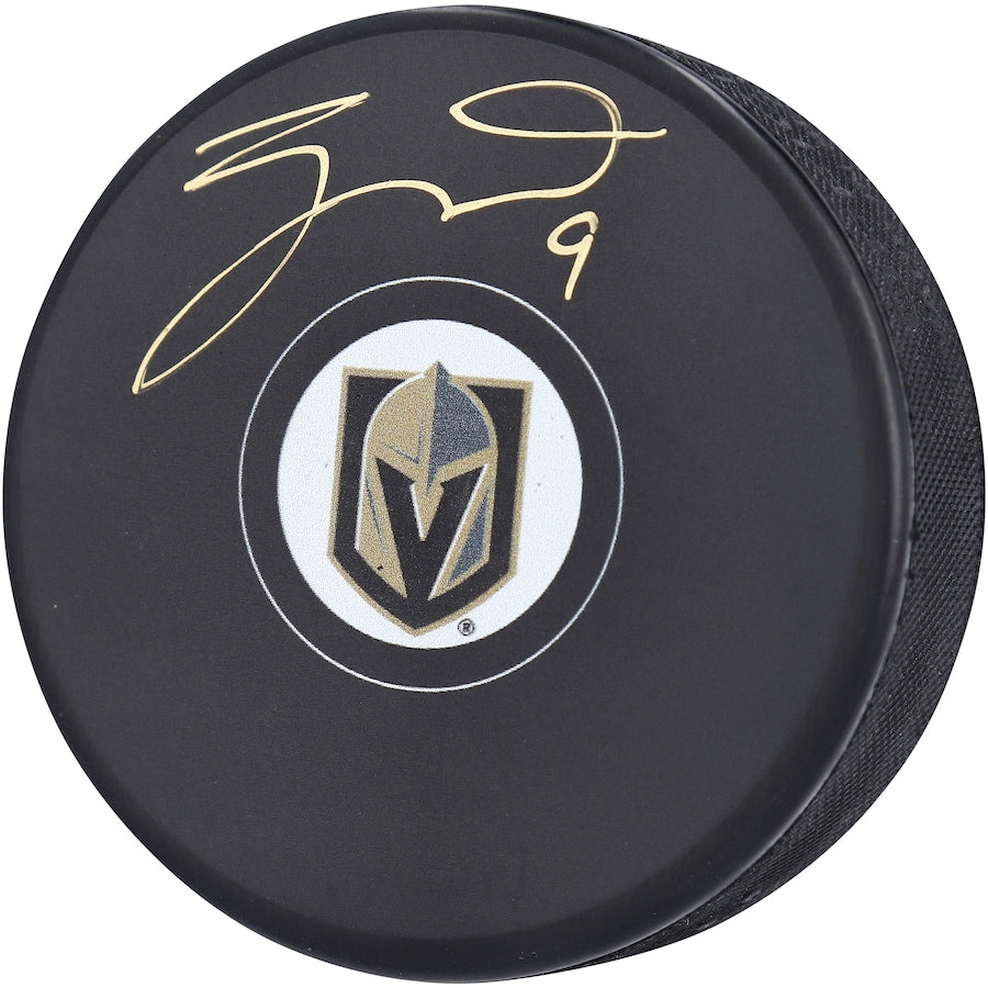 JACK EICHEL Autographed Las Vegas Golden Knights Logo Puck FANATICS