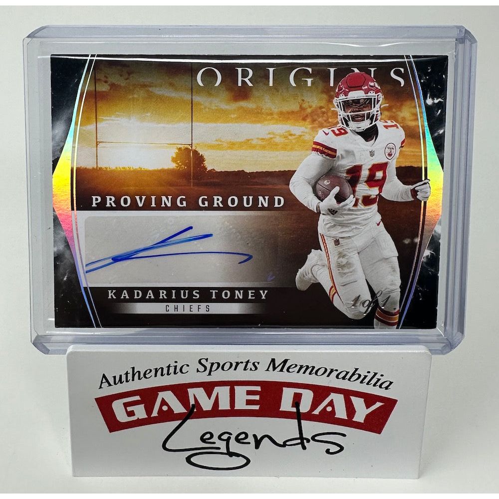 Kadarius Toney Chiefs 1 of 1 Panini Proving Ground Auto Trading Card LE 1/1