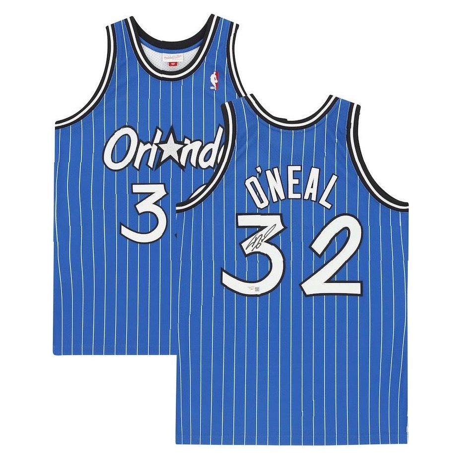 SHAQUILLE O'NEAL Autographed Orlando Magic Blue M&N Jersey FANATICS