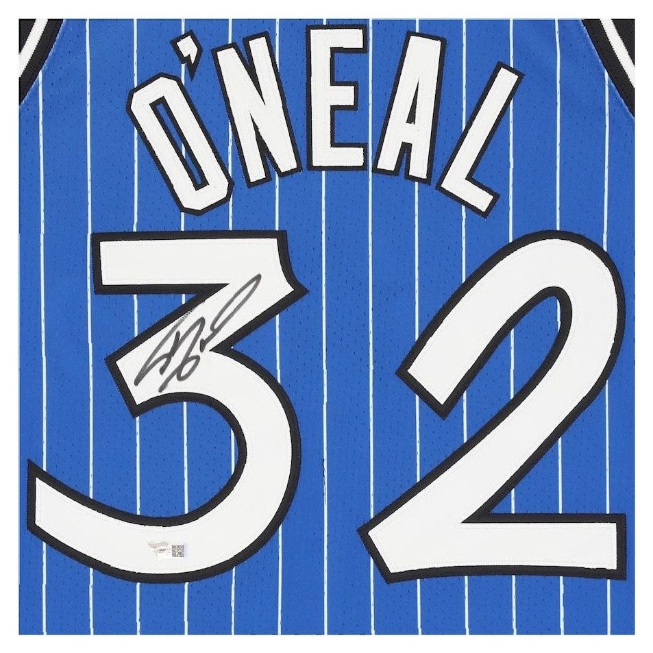 SHAQUILLE O'NEAL Autographed Orlando Magic Blue M&N Jersey FANATICS