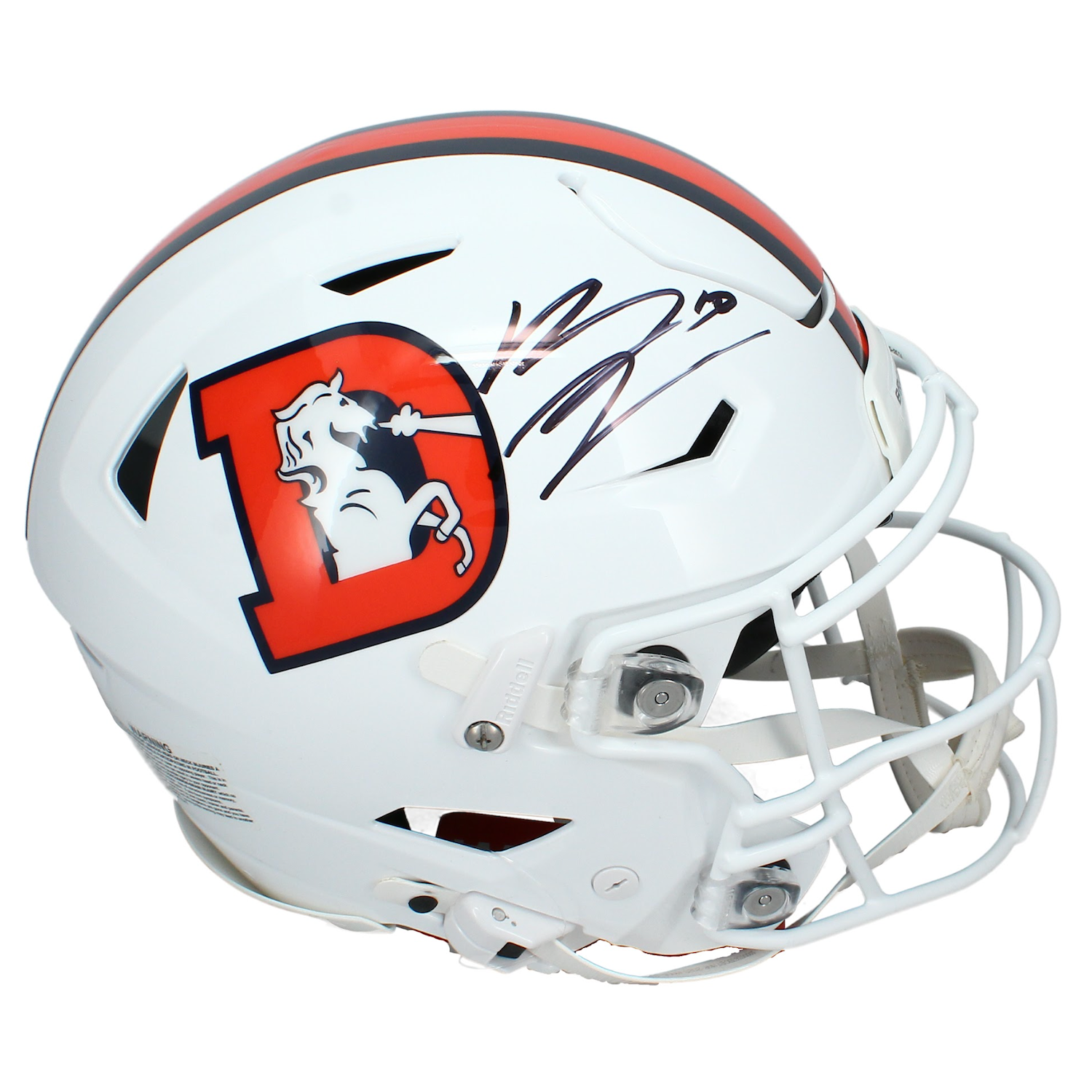 Bo Nix Autographed Denver Broncos White Alt. Speedflex Authentic Helmet Beckett