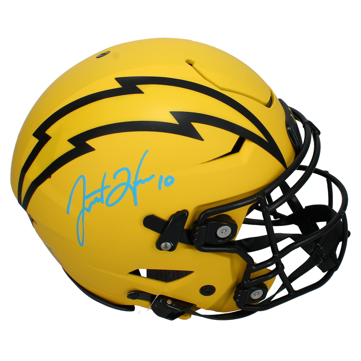 Justin Herbert Autographed Los Angeles Chargers 'RAVE' Authentic SpeedFlex Authentic Helmet Fanatics