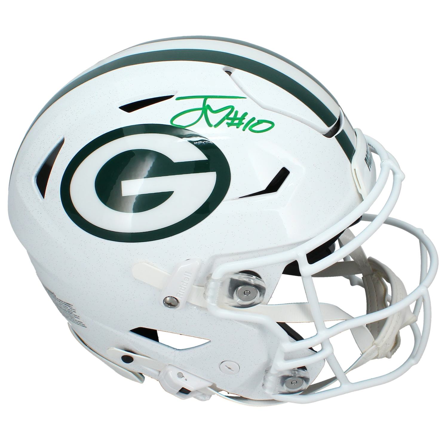 Jordan Love Autographed Green Bay Packers White Alternate Speedflex Helmet JSA