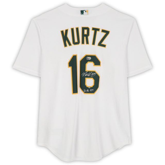 Nick Kurtz Autographed "25 AL ROY" Oakland Athletics Nike White Replica Jersey Fanatics