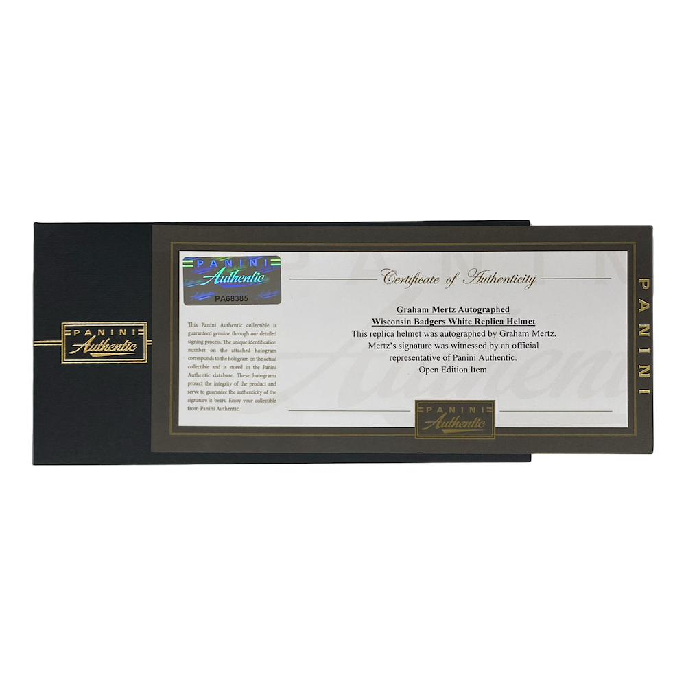 GRAHAM MERTZ Autographed Wisconsin Badgers Full Size Helmet PANINI