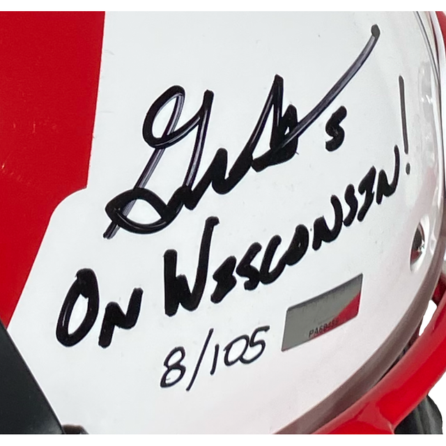GRAHAM MERTZ Autographed "On Wisconsin" Badgers Full Size Helmet PANINI LE 105