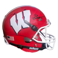 GRAHAM MERTZ Autographed Wisconsin Badgers Full Size Red Helmet PANINI