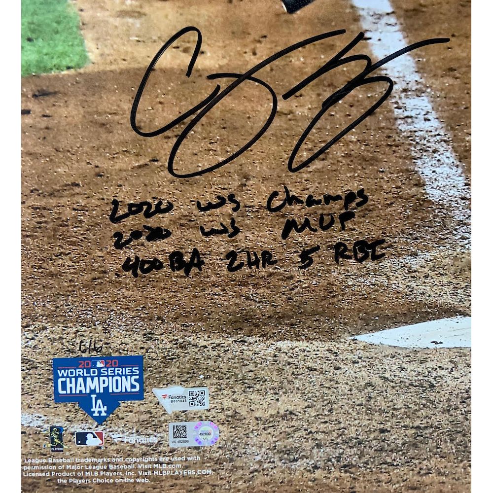 COREY SEAGER Autographed Los Angeles Dodgers WS Statistic 16" x 20" Photograph FANATICS LE 6/6
