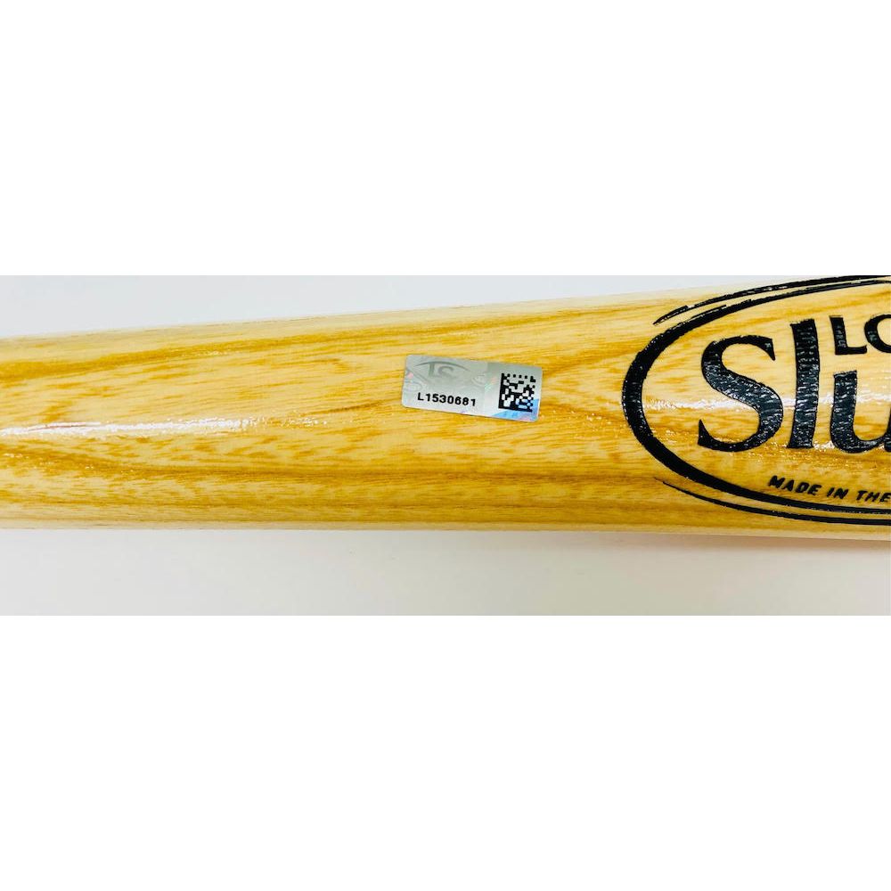 COREY SEAGER Autographed WS Statistic 2020 WS Logo Louisville Slugger Bat FANATICS LE 6/6