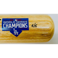 COREY SEAGER Autographed WS Statistic 2020 WS Logo Louisville Slugger Bat FANATICS LE 6/6