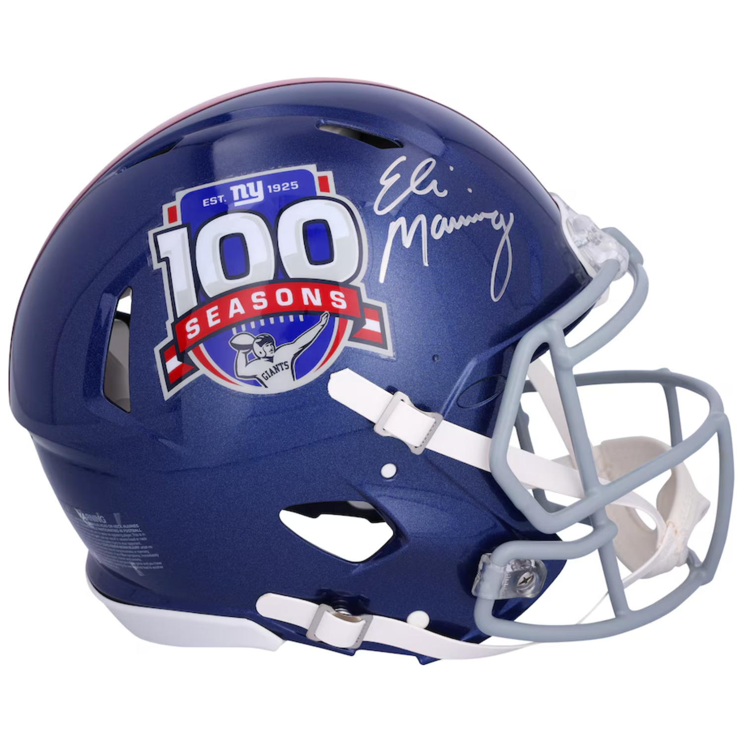 Eli Manning Autographed Giants 100 Seasons Logo Speed Authentic Helmet Fanatics