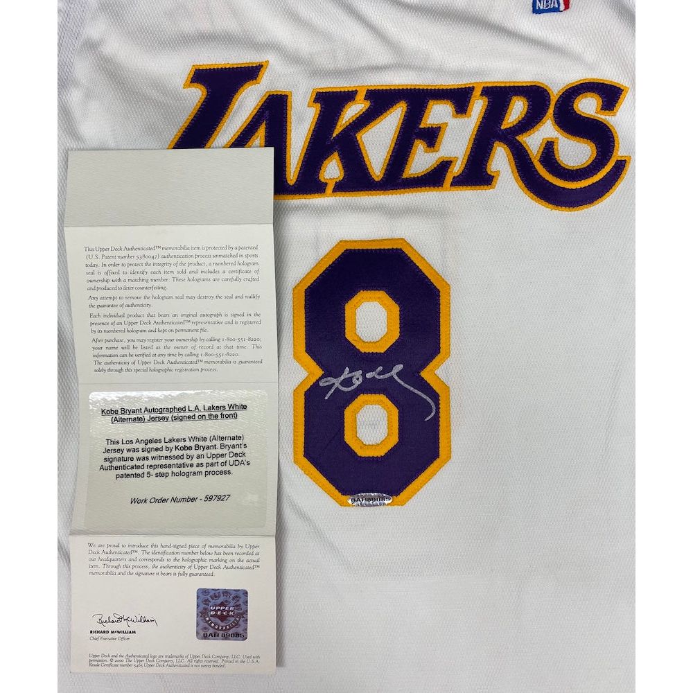 KOBE BRYANT Autographed '81 Point Game' Emb. Authentic Los Angeles Lakers Jersey UDA LE 5/8