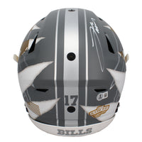 Josh Allen Autographed Ripped Bills Authentic Speed Flex Slate Helmet Beckett