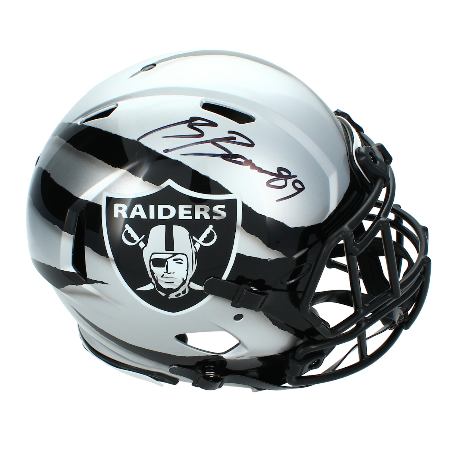 Brock Bowers Autographed Las Vegas Raiders ECC Custom Hand-Painted "Ripped" Speed Authentic Helmet w/Visor & 3D Bumpers Beckett