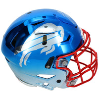 Josh Allen Autographed Buffalo Bills Blue Custom Chrome Inlay SpeedFlex Authentic Helmet with Red Facemask Beckett