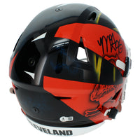 Myles Garrett Autographed Los Angeles Rams/Cleveland Browns Black/Orange Custom Painted RIPPED Speedflex Authentic Helmet Beckett