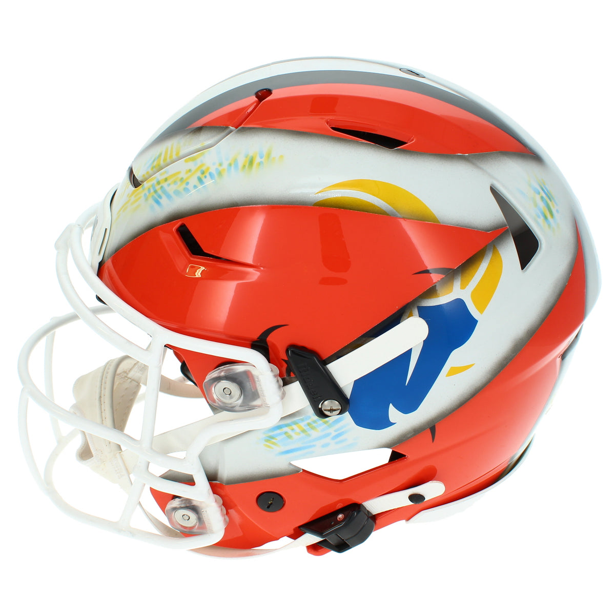 Myles Garrett Autographed Los Angeles Rams/Cleveland Browns White/Orange Custom Painted Authentic Helmet Beckett
