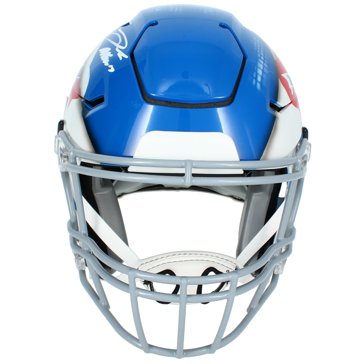 Josh Allen Autographed Buffalo Bills Blue Custom Red/White/Light Blue "Ripped" #17 Speedflex Authentic Helmet Beckett
