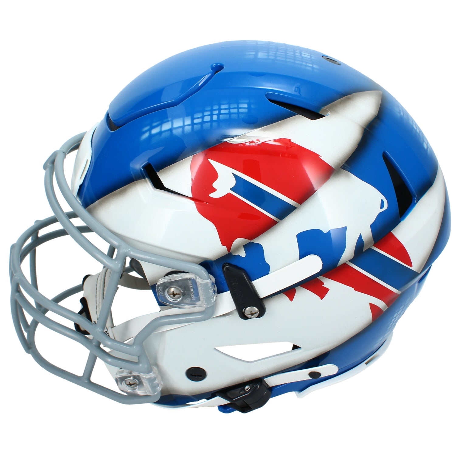 Josh Allen Autographed Buffalo Bills Blue Custom Red/White/Light Blue "Ripped" #17 Speedflex Authentic Helmet Beckett
