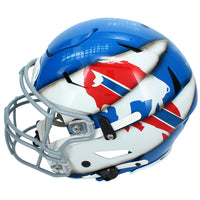 Josh Allen Autographed Buffalo Bills Blue Custom Red/White/Light Blue "Ripped" #17 Speedflex Authentic Helmet Beckett