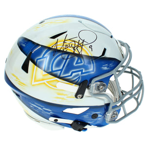 Matthew Stafford Autographed Los Angeles Rams Blue/White Custom Painted RIPPED Speedflex Authentic Helmet Beckett