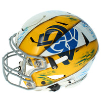 Matthew Stafford Autographed Los Angeles Rams White/Yellow Custom Painted RIPPED Speedflex Authentic Helmet Beckett