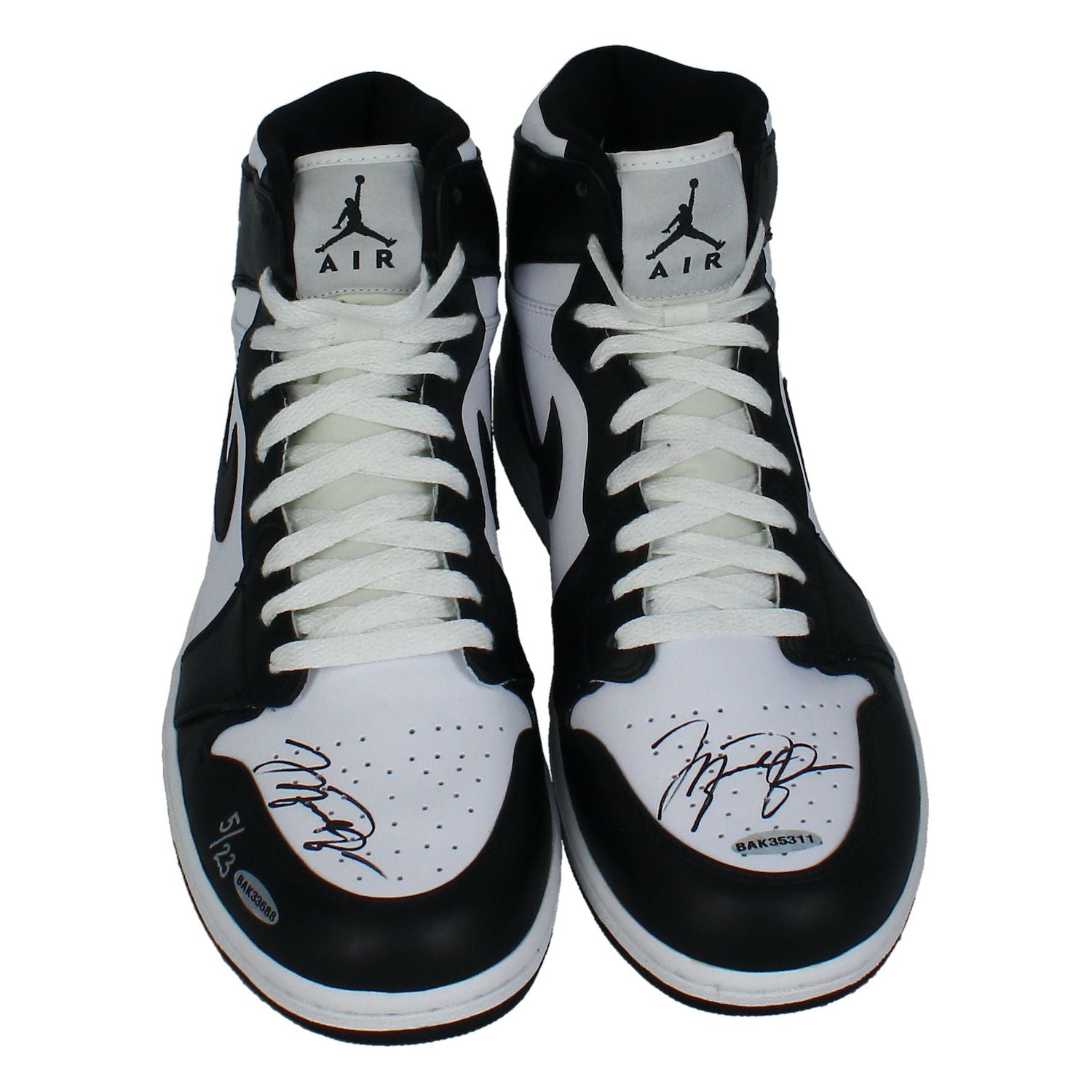 Michael Jordan Autographed Legacy Edition 1's and 22's Shoes UDA LE 5/23
