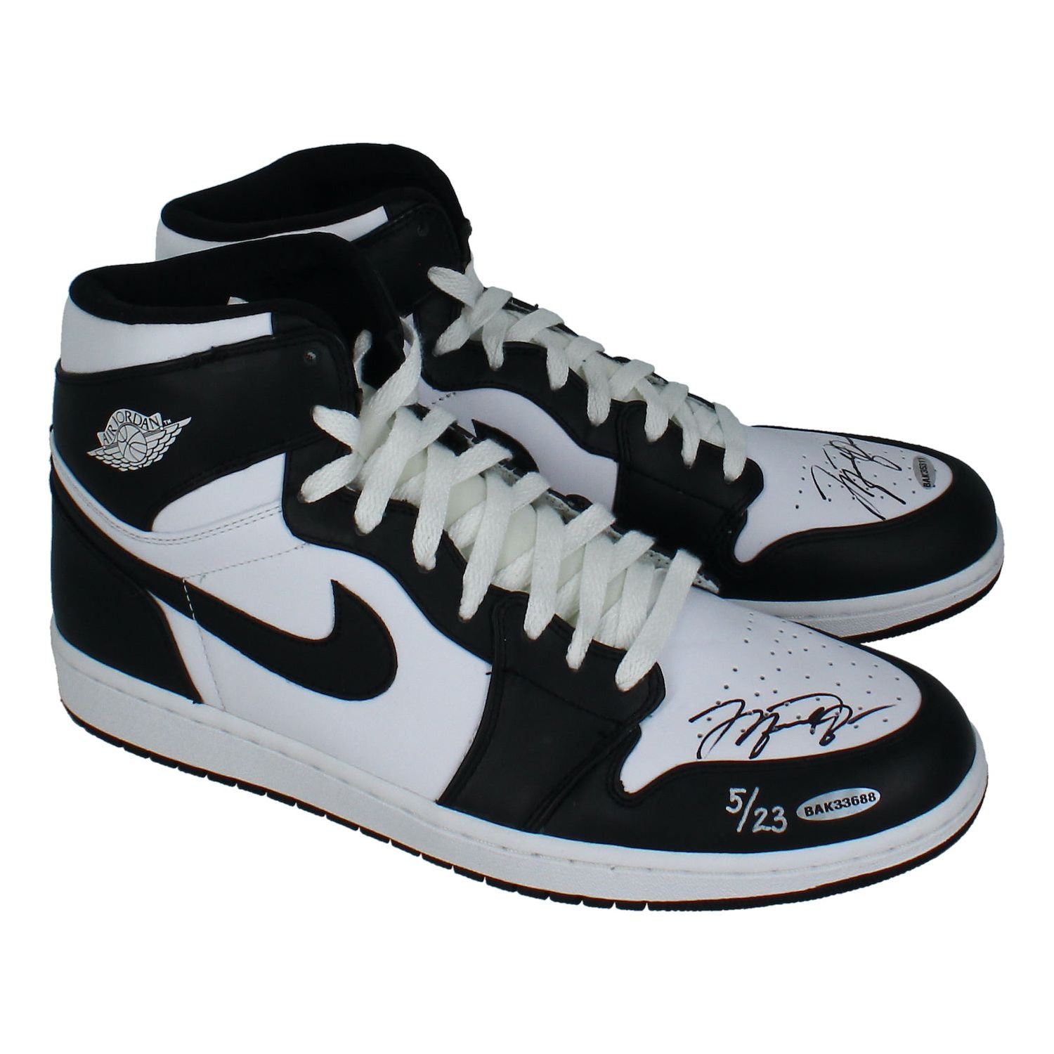 Michael Jordan Autographed Legacy Edition 1's and 22's Shoes UDA LE 5/23