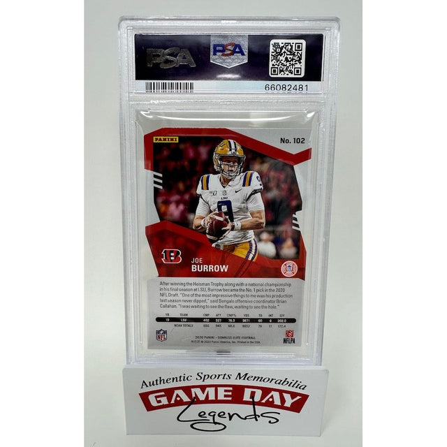 Joe Burrow LSU Tigers 2020 Donruss Elite Status Die-Cut #102 LE 24 PSA GEM MT 10