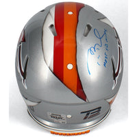 TOM BRADY Autographed Patriots/Bucs "Most SB MVP's" Ripped Speed Authentic Helmet TRISTAR