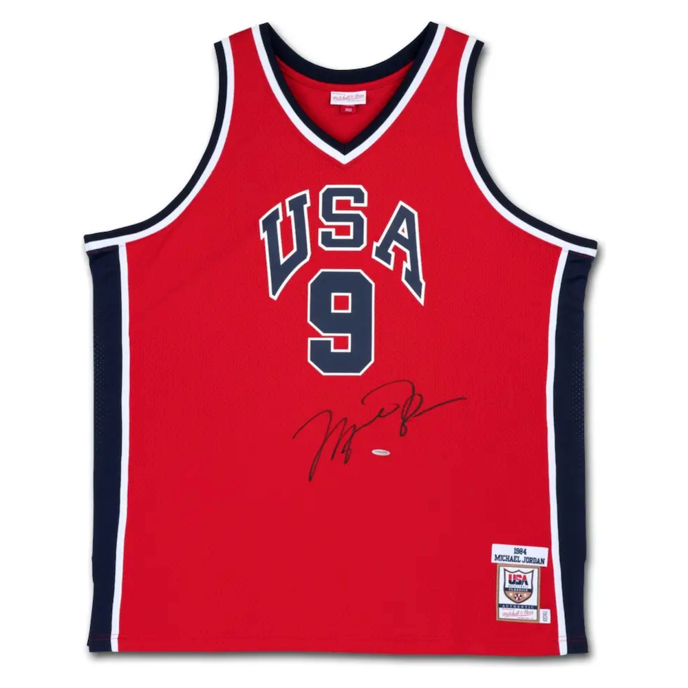 MICHAEL JORDAN Autographed 1984 Team USA Authentic Red Olympic Jersey UDA