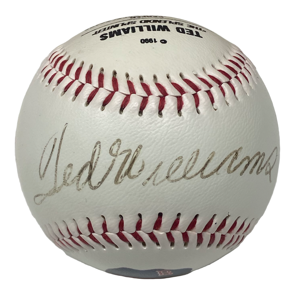 TED WILLIAMS Autographed Boston Red Sox Stat Mural Baseball BECKETT LE 1000