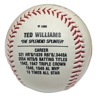 TED WILLIAMS Autographed Boston Red Sox Stat Mural Baseball BECKETT LE 1000