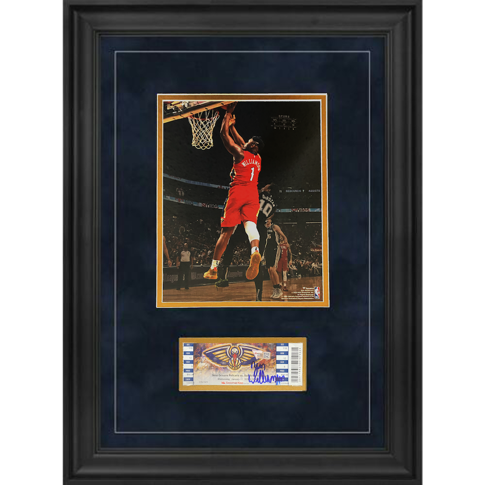 ZION WILLIAMSON Autographed Pelicans "Debut" Official Ticket Collage FANATICS