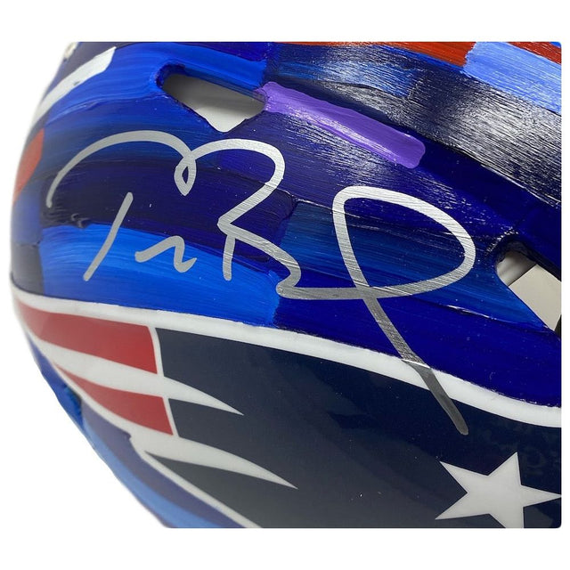 TOM BRADY Autographed Patriots Hand Painted Authentic Helmet FANATICS LE 1/1