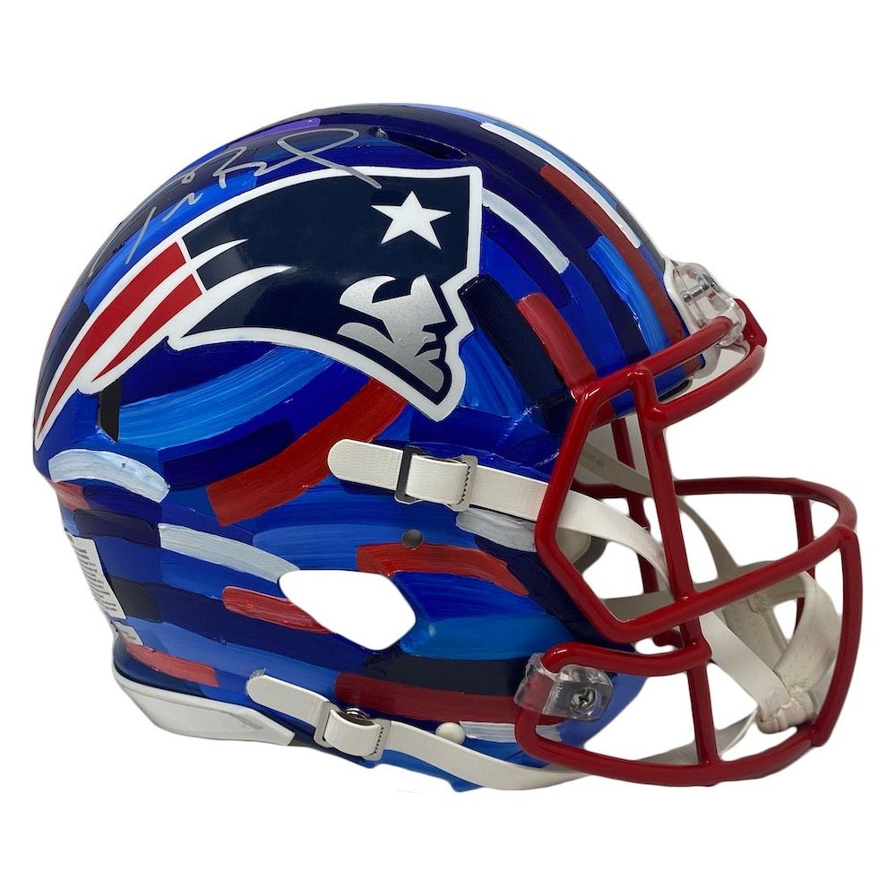 TOM BRADY Autographed Patriots Hand Painted Authentic Helmet FANATICS LE 1/1