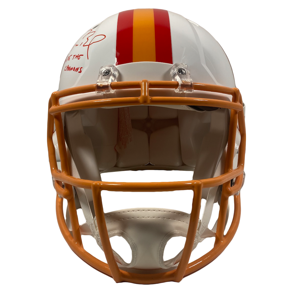 TOM BRADY Autographed "Fire The Cannons" Authentic Bucs TB Helmet FANATICS LE 12