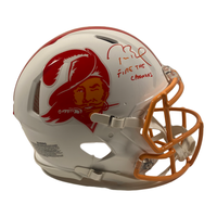 TOM BRADY Autographed "Fire The Cannons" Authentic Bucs TB Helmet FANATICS LE 12