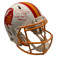 TOM BRADY Autographed "Fire The Cannons" Authentic Bucs Helmet FANATICS LE 12/12