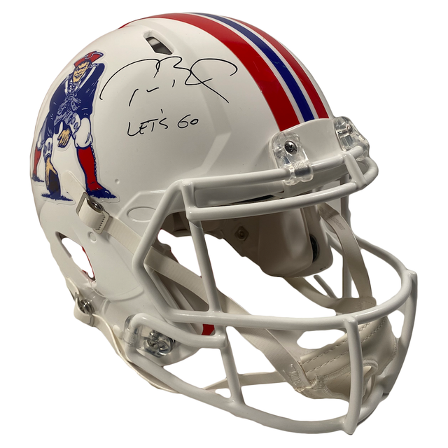 TOM BRADY Autographed "Let's Go" Authentic Patriots TB Helmet FANATICS LE 1/12