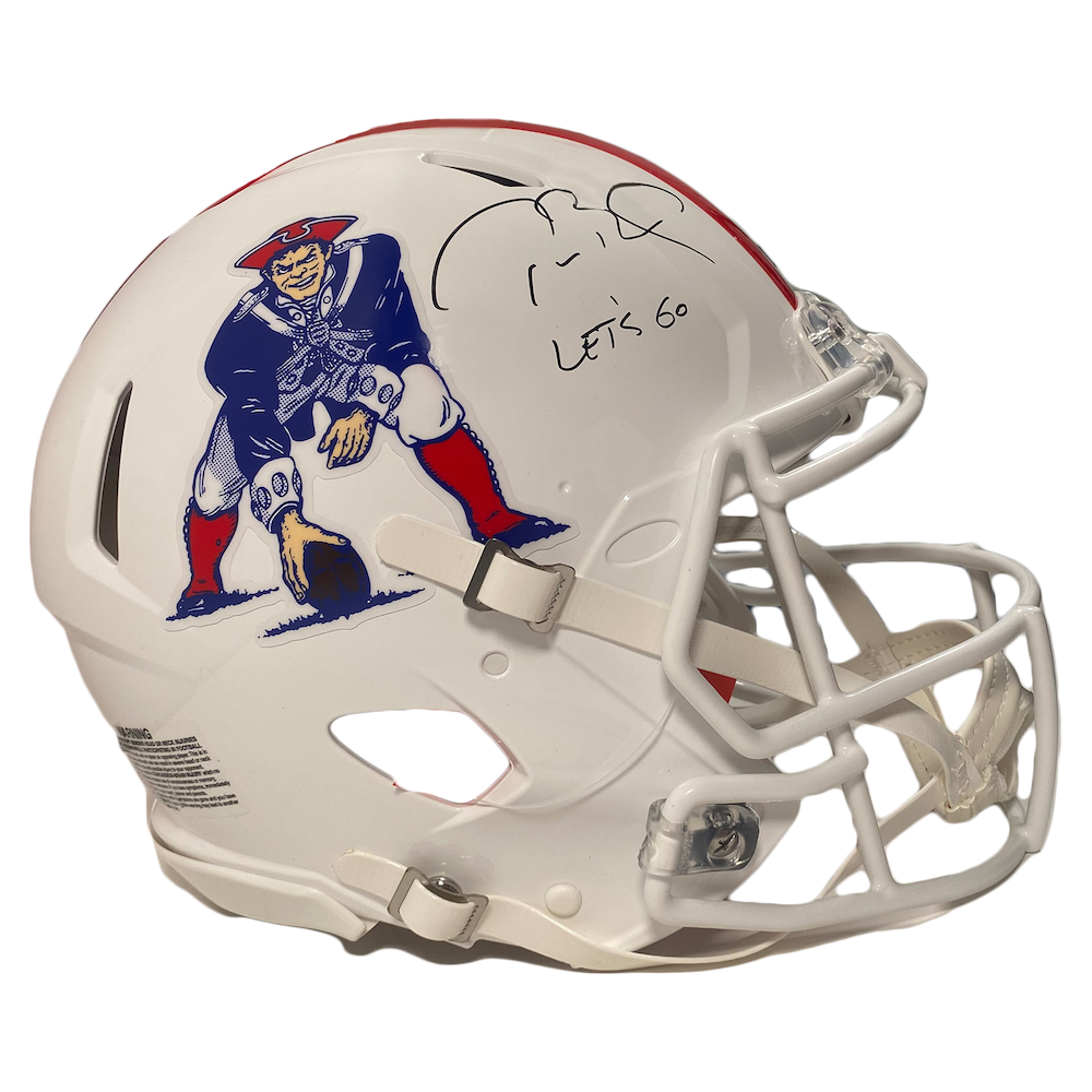 TOM BRADY Autographed "Let's Go" Authentic Patriots TB Helmet FANATICS LE 1/12